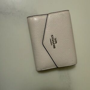 Coach Cream Leather Trifold Wallet